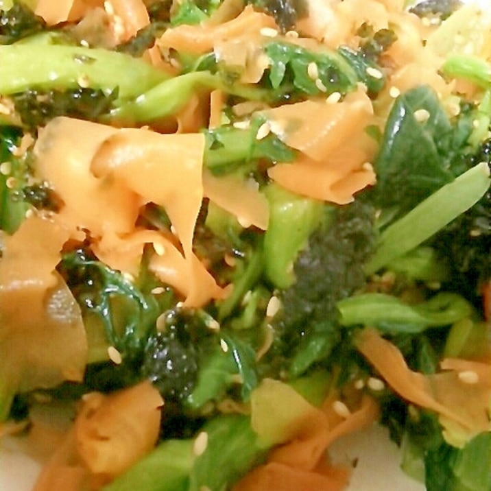 韓国海苔と小松菜とにんじんのナムル